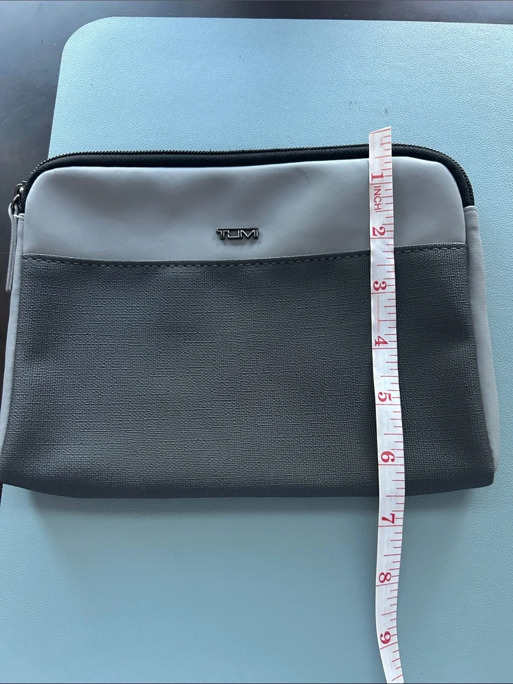 Tumi Gray Two-Tone Travel cosmetic Pouch